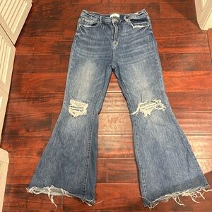 Risen 1XL Distressed Flare Jeans